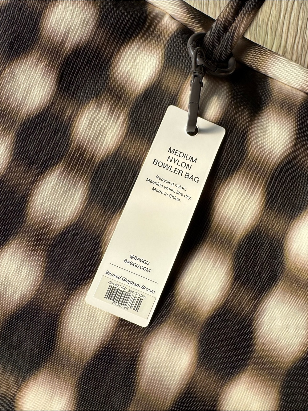 Baggu Medium Bowler Blurred Gingham NWT - Picture 3 of 10